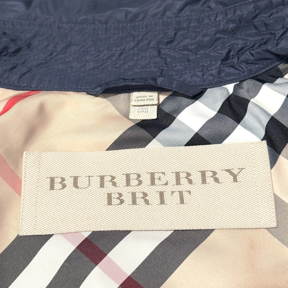 Burberry Brit Navy Belted Short Trench Coat - Picture 2 of 12